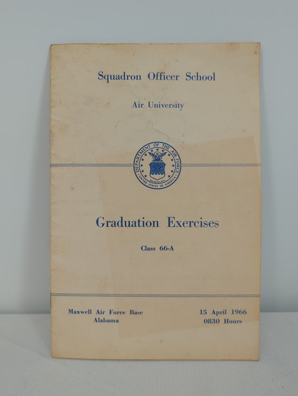 Squadron Officer School 66-A Graduation ExercisesMaxwell Air Fo April 15, 1966